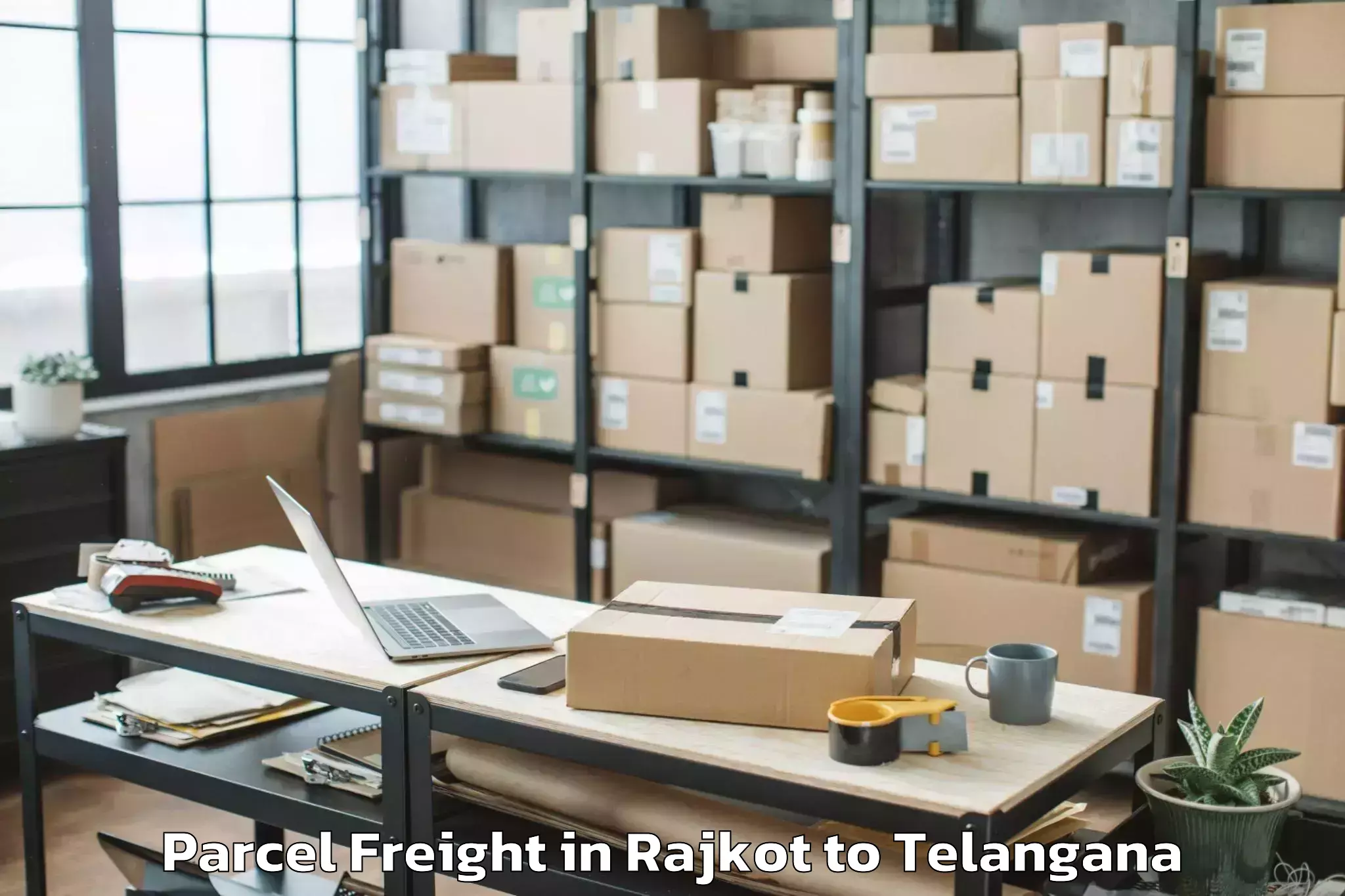 Easy Rajkot to Palamuru University Mahabubnag Parcel Freight Booking